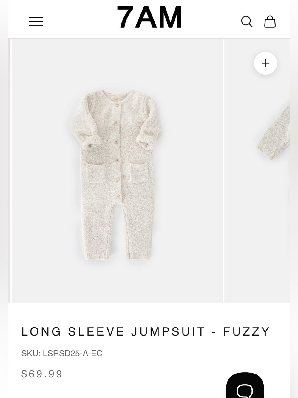 7AM LONG SLEEVE JUMPSUIT - FUZZY